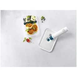 Zwilling Vacuüm Brooddoos L Plat, Kunststof, Semitransparan-La-Mer Blauw -Kook Warm Verkoopwinkel 272693 MODERN Flat Lunchbox TRANSPARENT TOP H2 002
