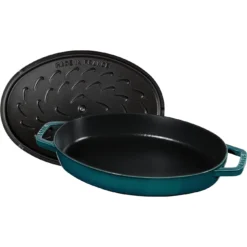 Staub Ovenschaal Met Deksel 33 Cm, Ovaal, La-mer -Kook Warm Verkoopwinkel 40501 125 0 6