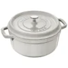 Staub Gietijzeren Braadpan 26 Cm / 5,25 L, Rond, White Truffle -Kook Warm Verkoopwinkel 40501413