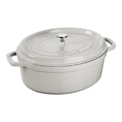 Staub Gietijzeren Braadpan 31 Cm / 5,5 L, Ovaal, White Truffle