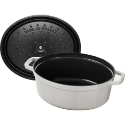 Staub Gietijzeren Braadpan 31 Cm / 5,5 L, Ovaal, White Truffle -Kook Warm Verkoopwinkel 40501416 5