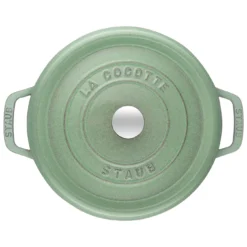 Staub Gietijzeren Braadpan 26 Cm / 5,25 L, Rond, Salie -Kook Warm Verkoopwinkel 40505 364 3