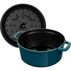 Staub Gietijzeren Braadpan 24 Cm / 3,8 L, Rond, La-mer -Kook Warm Verkoopwinkel 40508 654 0 1