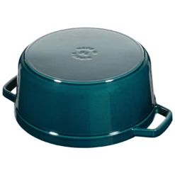 Staub Gietijzeren Braadpan 24 Cm / 3,8 L, Rond, La-mer -Kook Warm Verkoopwinkel 40508 654 0 2