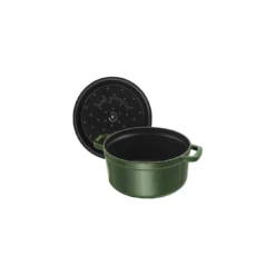 Staub Gietijzeren Braadpan 28 Cm / 6,75 L, Rond, Basilicum -Kook Warm Verkoopwinkel 40509 354 0 5 1