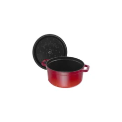 Staub Gietijzeren Braadpan 26 Cm / 5,25 L, Rond, Kersenrood -Kook Warm Verkoopwinkel 40509 814 0 5 2