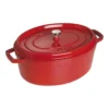 Staub Gietijzeren Braadpan 33 Cm / 6,75 L, Ovaal, Kersenrood -Kook Warm Verkoopwinkel 40509 872 0 1 1