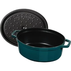 Staub Gietijzeren Braadpan 31 Cm / 5,5 L, Ovaal, La-mer -Kook Warm Verkoopwinkel 40510 598 0 5