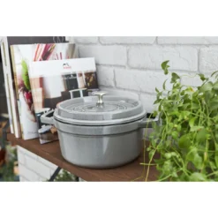 Staub Gietijzeren Braadpan 18 Cm / 1,7 L, Rond, Grafietgrijs -Kook Warm Verkoopwinkel 750032230