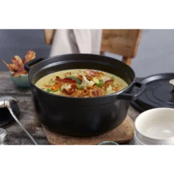 Staub Gietijzeren Braadpan 28 Cm / 6,75 L, Rond, Zwart -Kook Warm Verkoopwinkel 750033443