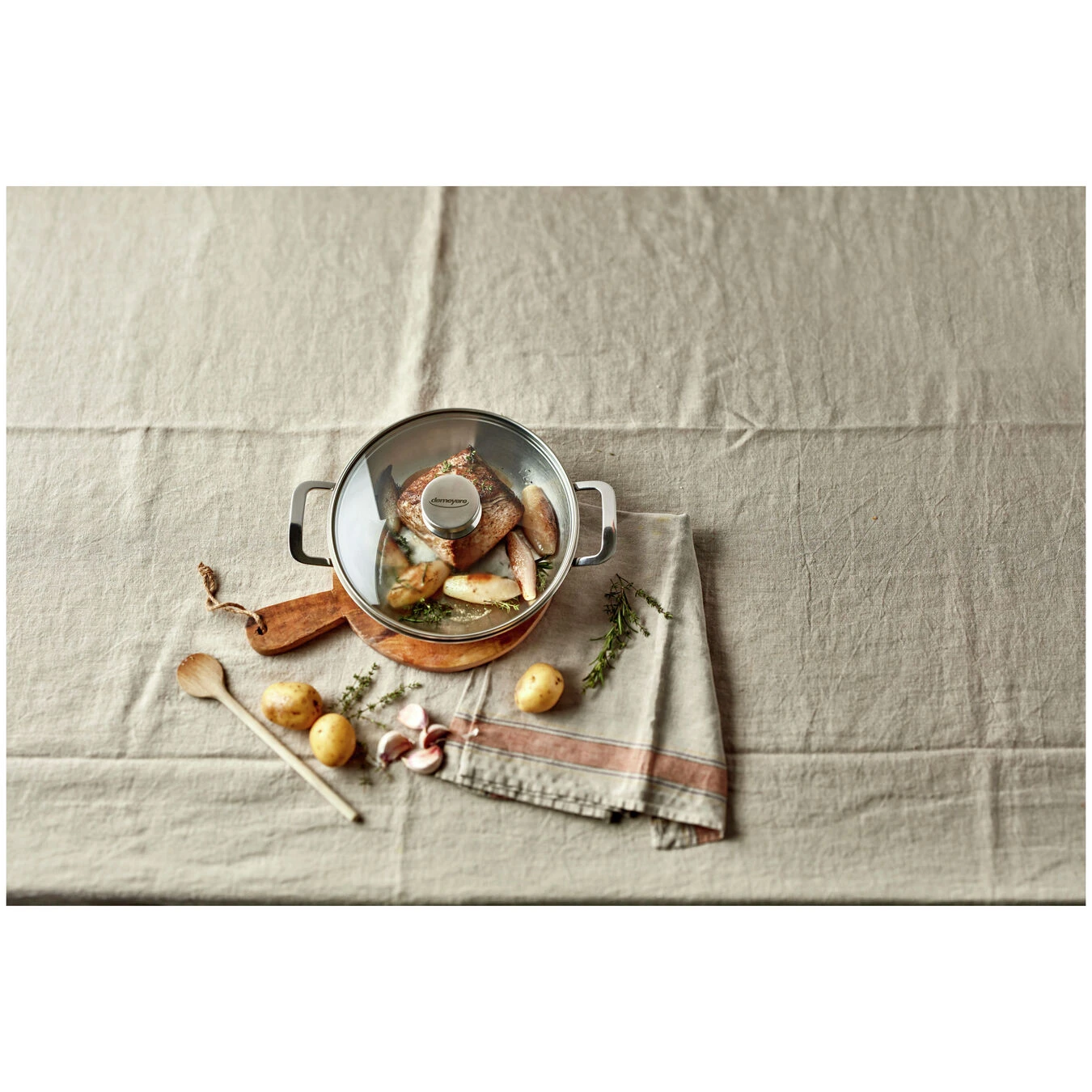 Demeyere Koekenpan Met Glazen Deksel 24 Cm 5 Demeyere Koekenpan Met Glazen Deksel 24 Cm - Afbeelding 3