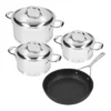 Demeyere Potten- En Pannenset, 7-delig -Kook Warm Verkoopwinkel SET41104 Atlantis7 cooking pot set plus free pan